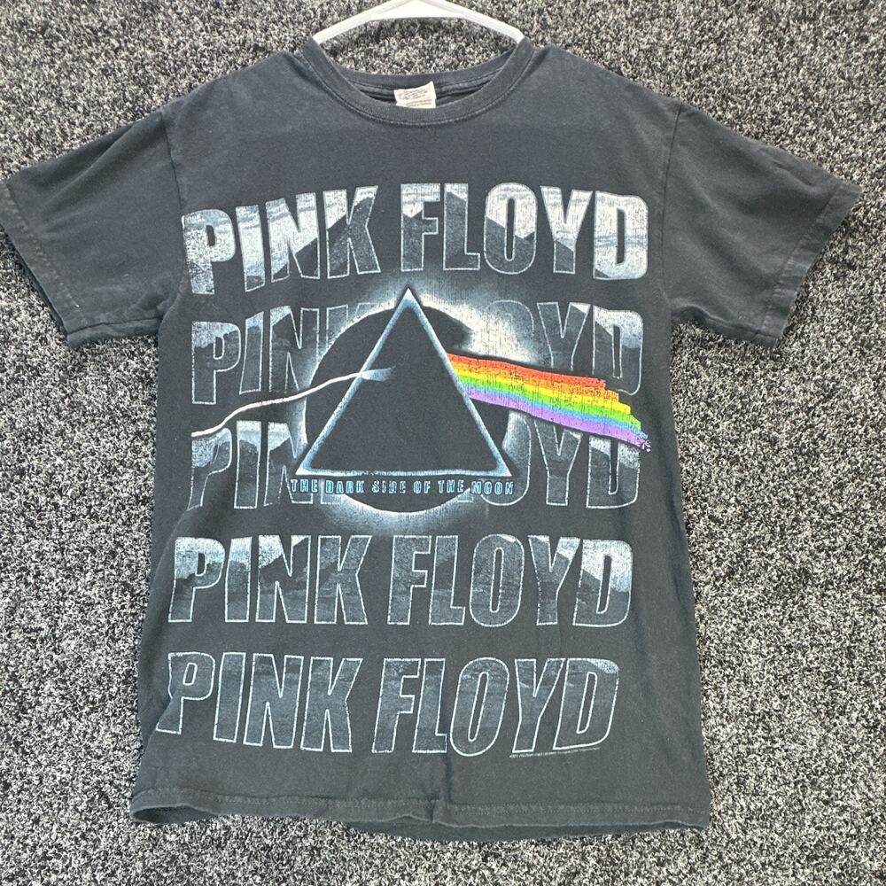 Pink Floyd Dark Side of the Moon T Shirt Mens S Gildan Cotton Faded Band Tee